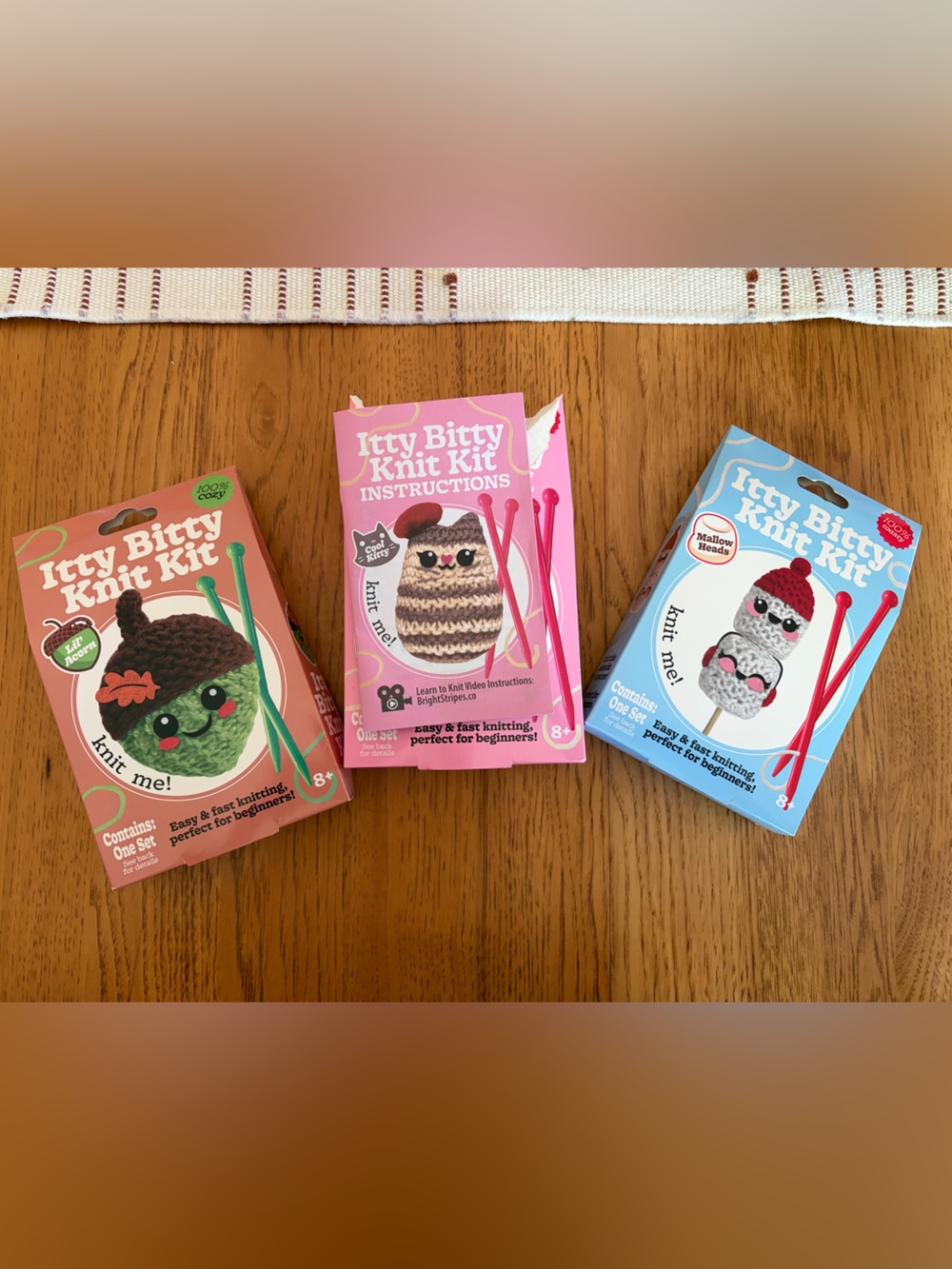 Itty Bitty Knit Kit Plush Crochet Toy Crafts - Pink - Picture 1 of 3